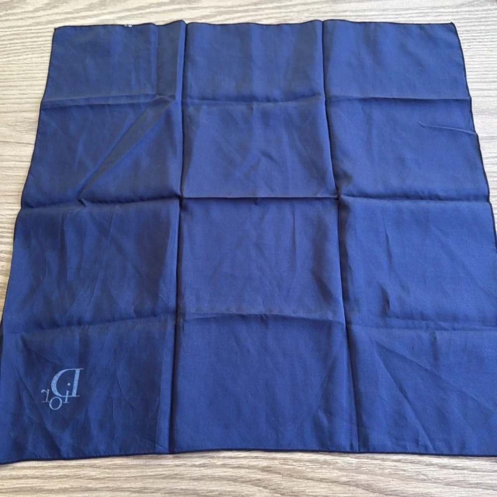 Dior Midnight Blue Handkerchief Scarf Pocket Square